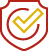 ID Theft Aid image - Red shield icon illustration outlined with red and check mark outlined in yellow