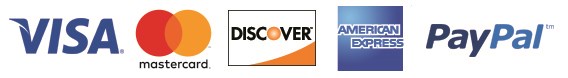 Visa MC AMEX Discover PayPal logos