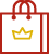 Valuable Deals - Shopping bag illustration in red with yellow crown on front.
