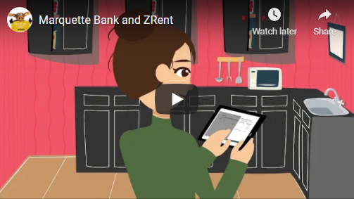 Marquette Bank and ZRent - Click to view the YouTube video on the Marquette Bank YouTube Video Channel!