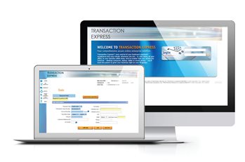 Transaction Express - laptop and computer screen