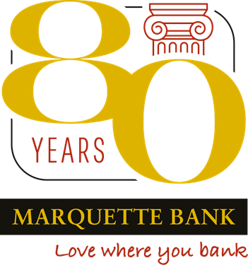 Marquette Bank's 80th Anniversary Logo