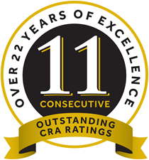 Over 22 Years of Excellence - 11 Consecutive Outstanding CRA Ratings