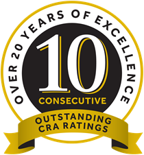 Over 20 Years of Excellence - 10 Consecutive Outstanding CRA Ratings