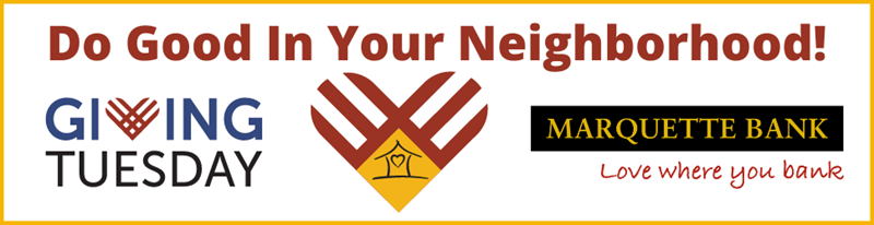 Do Good In Your Neighborhood - Giving Tuesday - Marquette Bank Logo