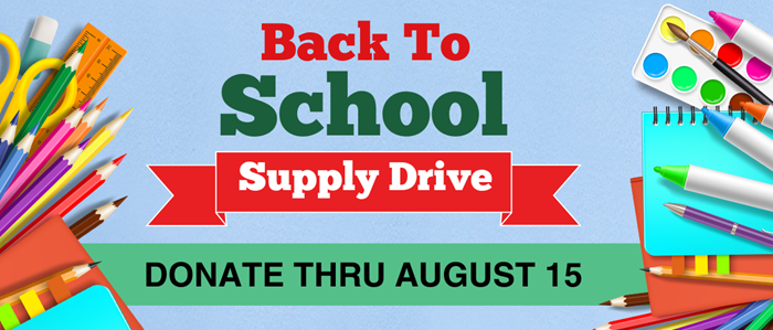 Back to School Supply Drive - Donate through August 15 at any Marquette Bank branch!